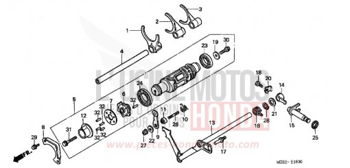 TAMBOUR DE CHANGEMENT/FOURCHETTE DE SELECTION GL1500C2 de 2002
